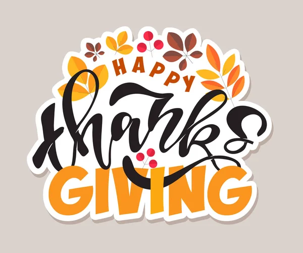 Happy Thanksgiving Day Hello Höst Vibes Söt Mall Handritade Doodle — Stock vektor