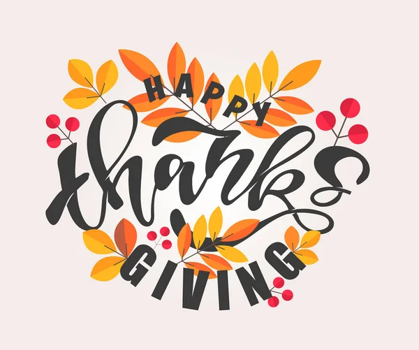 Felice Giorno Del Ringraziamento Hello Autumn Vibes Carino Modello Disegnato — Vettoriale Stock