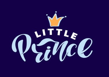 Küçük Prenses - Küçük Prens - kartpostal, afiş, davetiye için sevimli el çizilmiş doodle yazı afiş afiş sanat çizilmiş. Bebek duş