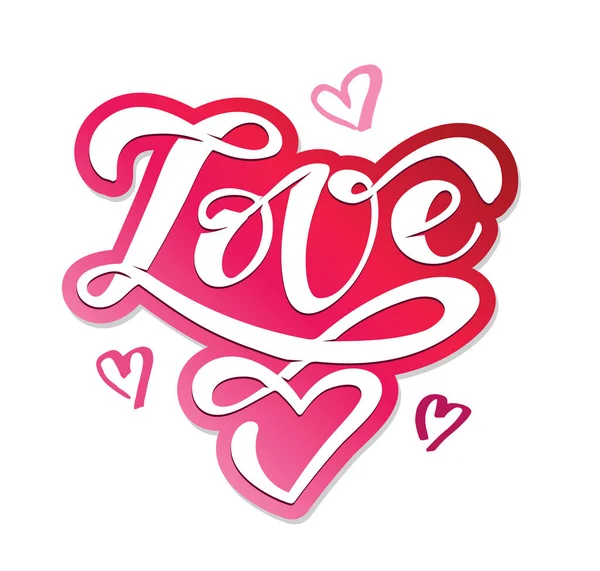 Icona Del Distintivo Love Disegnata Mano San Valentino Cartellone Cartellone — Vettoriale Stock