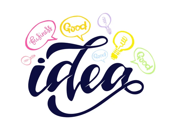 Concept Entreprise Brainstorm Idée Mignon Dessin Main Griffonnage Étiquette Art — Image vectorielle