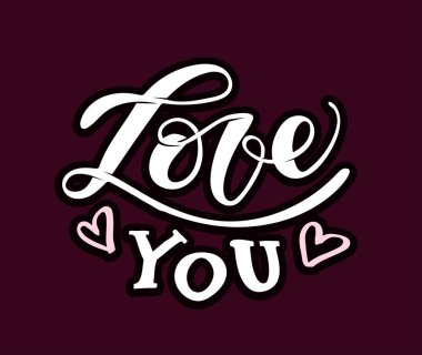 El aşk rozet simge çekilmiş. Sevgililer günü poster kartı davetiye afiş. Romantik teklif vektör yazı tipografi. Hat sanatı