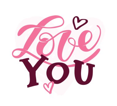 El aşk rozet simge çekilmiş. Sevgililer günü poster kartı davetiye afiş. Romantik teklif vektör yazı tipografi. Hat sanatı