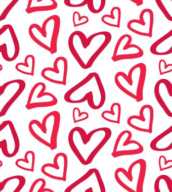 Aşk kalp desen arka plan tekstil duvar kağıdı el çizilmiş sanat şablonu