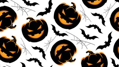 Sevimli el çizilmiş doodle desen arka plan cadılar bayramı sanat