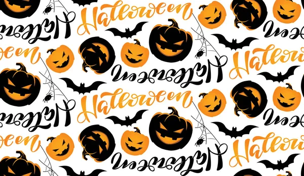 Cute Hand Drawn Doodle Pattern Background Halloween Art — Stock Vector