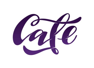 Sevimli el çizilmiş doodle mutfak yazı logo sanat - kafe, menü, tatlı. Şablon afiş afiş sanat stili