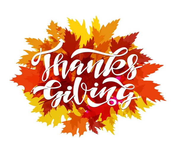 Hand Getrokken Thanksgiving Typografie Poster Viering Citeer Happy Thanksgiving Getextureerde — Stockvector