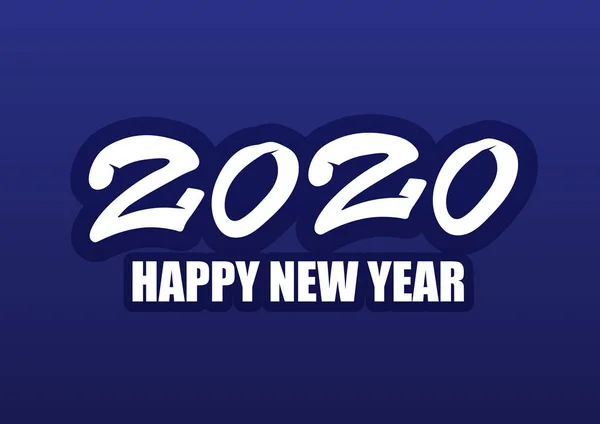 Feliz Nuevo Año 2020 Lindo Cartel Plantilla Arte Feliz Año — Vector de stock