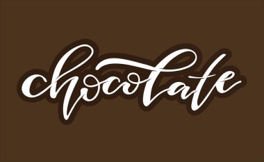 Çikolata - sevimli el çizilmiş doodle yazı afiş afiş sanat şablonu kartpostal