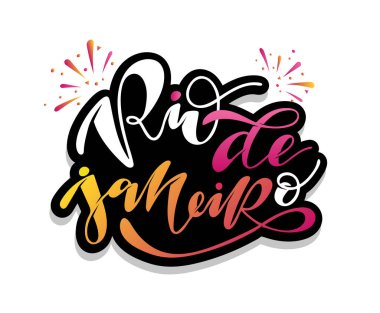 Rio De Janeiro - sevimli el çizilmiş doodle kartpostal afiş afiş sanat