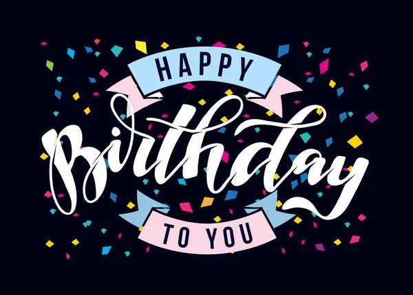 Happy Birthday You Hand Drawn Lettering Card Poster Banner Invitation — Free Stock Photo