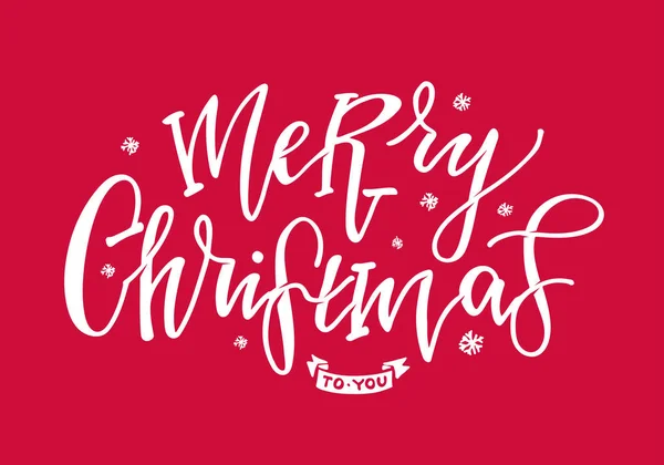 Feliz Natal Bonito Mão Desenhada Lettering Card Banner Poster Art — Vetor de Stock