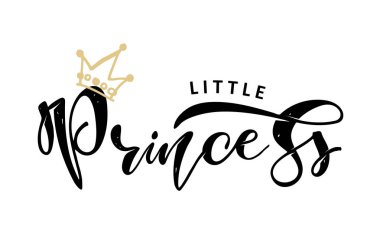 Küçük Prenses - Prens - Sevimli el çizimi afiş afişi kartpostalı