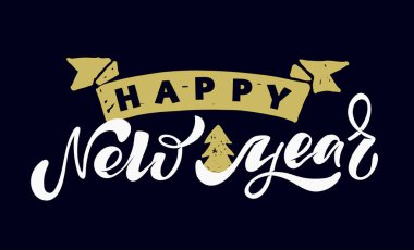 Mutlu Noeller ve mutlu yıllar. Poster afişi asan güzel bir el yazısı. Şablon daveti.