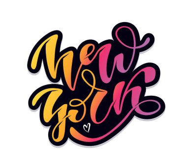 New York - el çizimi kartpostal afiş sanatı