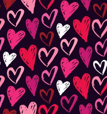 Love Hearts el yazısı karalama desenli arka plan duvar kağıdı kumaşı