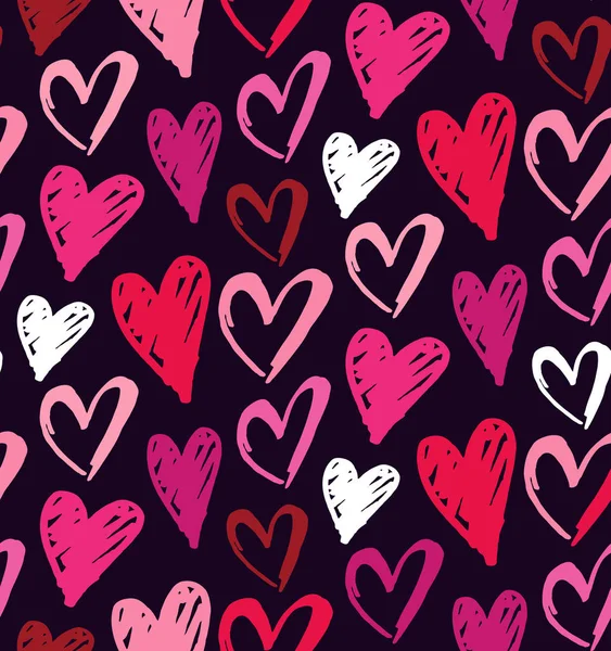 Love Hearts Yazısı Karalama Desenli Arka Plan Duvar Kağıdı Kumaşı — Stok Vektör