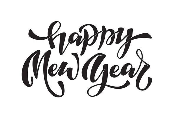 Feliz Ano Novo 2020 Mão Desenhada Lettering Arte Cartão Postal —  Vetores de Stock