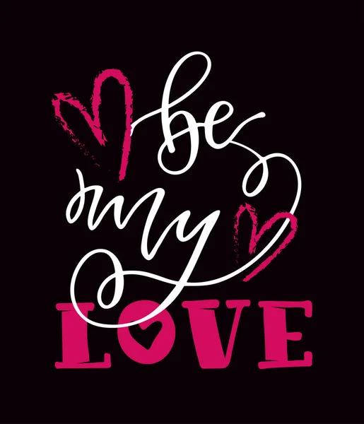 Love Love You Valentines Day Cute Hand Drawn Doodle Lettering — Stock Vector