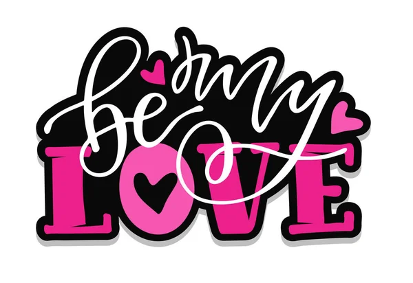 Love Kocham Cię Walentynki Cute Ręcznie Rysowane Doodle Literówki Pocztówki — Wektor stockowy