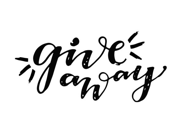 Раздавать - милый рисунок каракули надписи шаблон баннер
