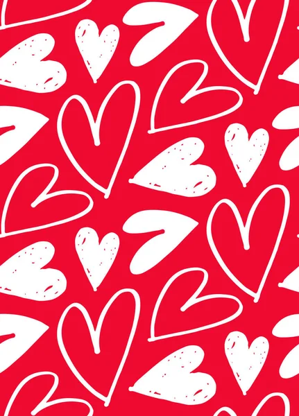 Love Pattern Background Heart Love You Pattern Valentines Day Template — ストックベクタ