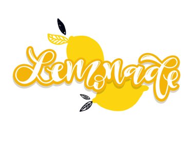 Motivasyon el çizimi limonata hakkında bir alıntı. Ev yapımı limonata etiketi. Pankart, poster, tişört tasarımı için şablon tasarımı.