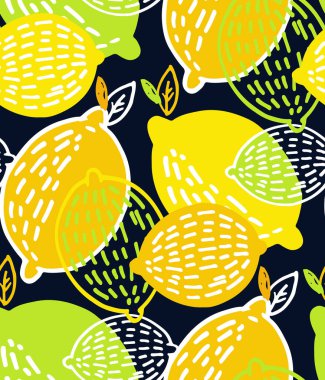 El çizimi limonata desenli arkaplan limon portakalı. Limonata desenli arkaplan kumaşı.