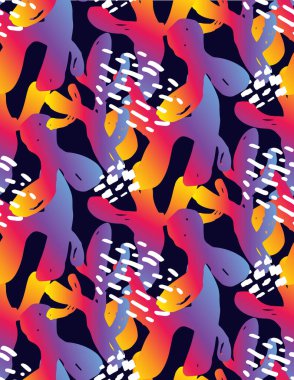 Modern soyut kapaklar seti. Modern sanatsal kartlar tasarım şablonu. Soyut arka plan tasarımları seti - yaz satışı, sosyal medya tanıtım içeriği. Renkli moda şekilleri.