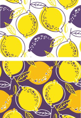 Citrus el karalama desenli arka plan çizmiş. Limon soyut seti. Şablon narenciye seti. Limonata desenli kumaş dokusu.