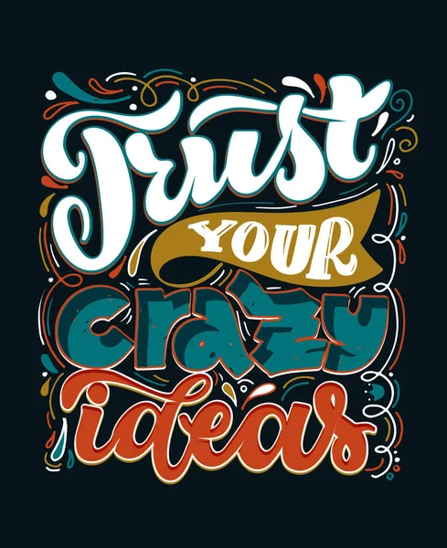 Inspiración Linda Mano Dibujado Garabato Frase Letras Lettering Art Poster — Archivo Imágenes Vectoriales