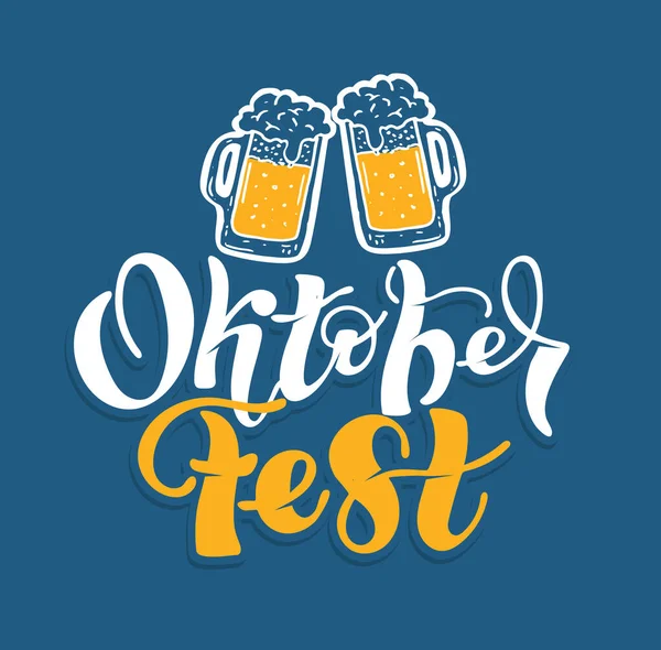 Oktoberfest Logotype Bierfestival Vector Banner Illustratie Van Beierse Festivalontwerp Schoolbord — Stockvector