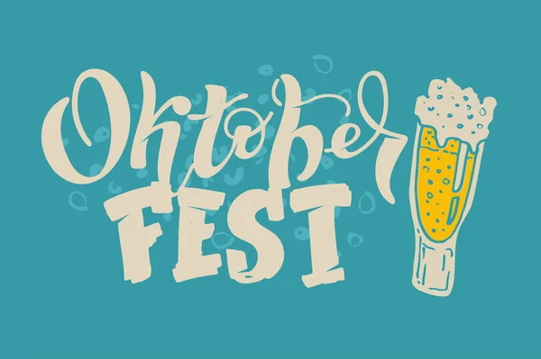 Oktoberfest Logotype Bierfestival Vector Banner Illustratie Van Beierse Festivalontwerp Schoolbord — Stockvector