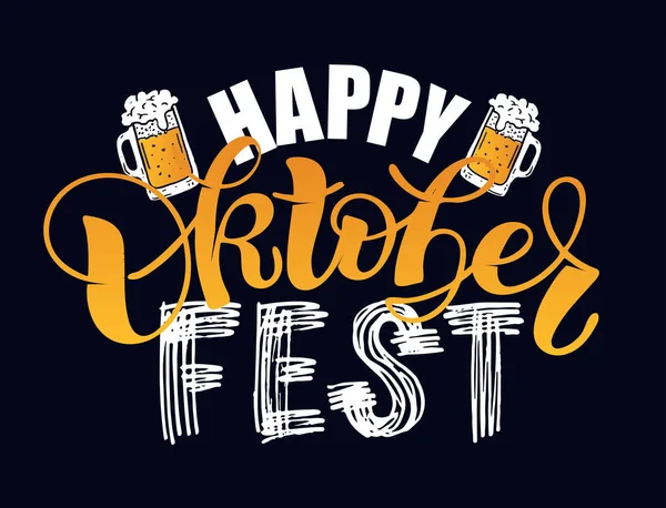 Oktoberfest Logotype Bierfestival Vector Banner Illustratie Van Beierse Festivalontwerp Schoolbord — Stockvector