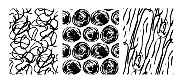 Set Garabatos Dibujados Mano Con Pincel Plantilla Abstracta Patrón Backgrounf — Archivo Imágenes Vectoriales