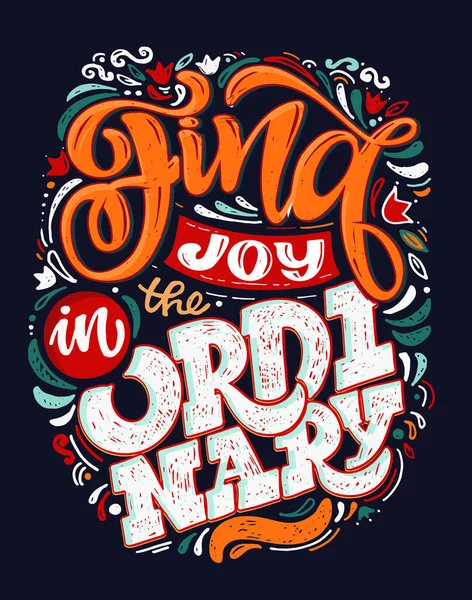 Inspiração Bonito Lettering Cartão Postal Desenho Mão Doodle Lettering Arte — Vetor de Stock