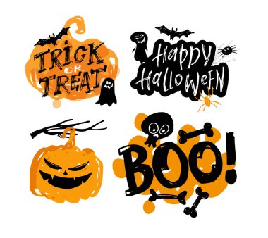 Cadılar Bayramı partisi. Güzel el çizimi karalama sanatı. Cadılar Bayramı kartpostalı - sanat, tişört tasarımı, afiş, web. Cadılar Bayramı arka plan sanatı.