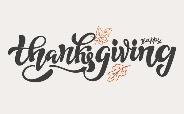 Happy Thanksgiving Day Schattig Handgetekend Krabbeletiket Bedank Hem Wees Dankbaar — Stockvector