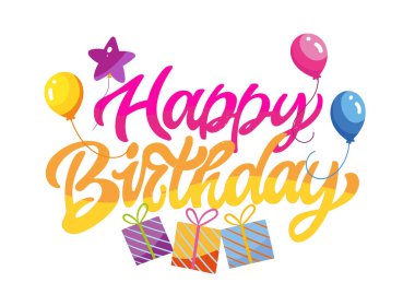 Doğum günün kutlu olsun. El çizimi karalama yazısı alıntısı. Tişört tasarımı, kupa baskısı, çanta baskısı, kıyafet modası. % 100 elle çizilmiş vektör resmi.