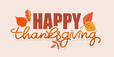 Şükran Günü 'nüz kutlu olsun. Sevimli kartpostallı şablon afişi,% 100 elle çizilmiş vektör.