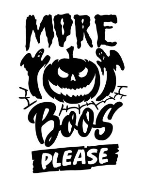 Cadılar Bayramı el yazısı karalama yazısı alıntısı. Tişört tasarımı, kupa baskısı, çanta baskısı, kıyafet modası. % 100 elle çizilmiş vektör resmi.