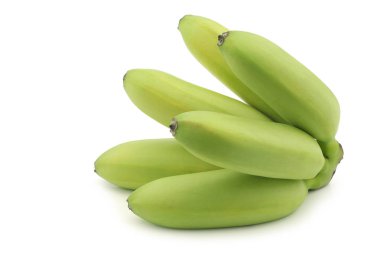 bir sürü küçük snack muz beyaz bir arka plan üzerinde