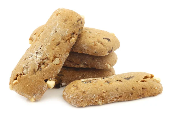 Brusinek Čokoládové Cookies Bílém Pozadí — Stock fotografie