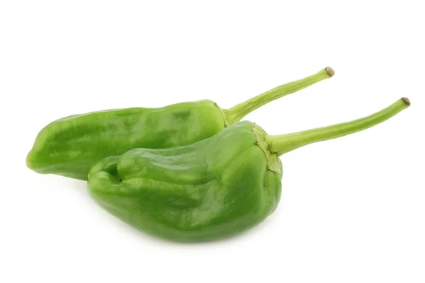 Bunch Fresh Green Jalapeno Peppers White Background Stock Photo