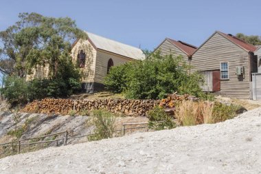 Sovereign Hill'e giden bir yol. Avustralya