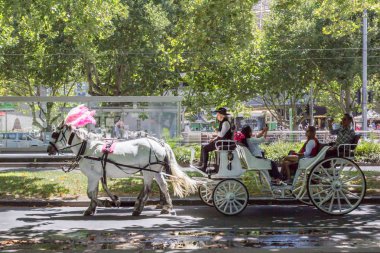 Melbourne, Avustralya - Horse and Coach ile küçük sokak