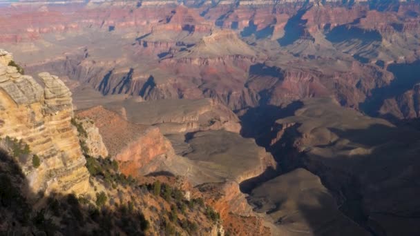 Pan A Beautiful View Of The Grand Canyon in Arizona Usa — стоковое видео