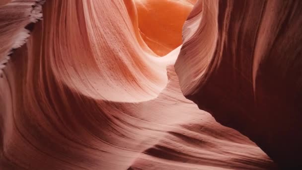 Stone Waves Of Orange Sandstone Rock Canyon — Stock Video
