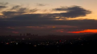Akşam görünümü kırmızı günbatımı Los Angeles